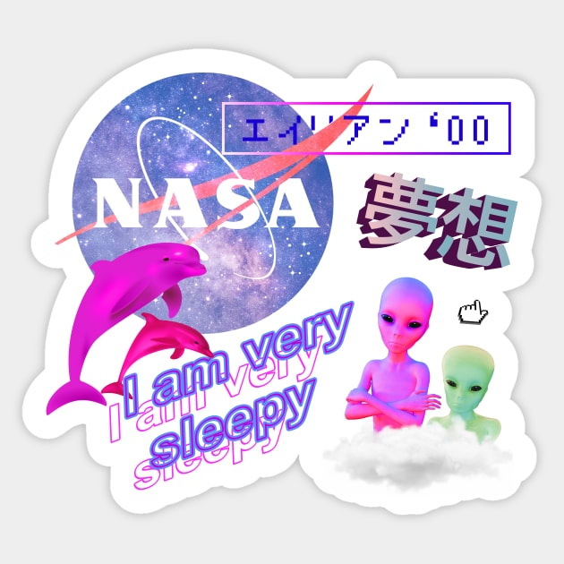 Nasa aliens vaporwave Sticker by Simonpeters98